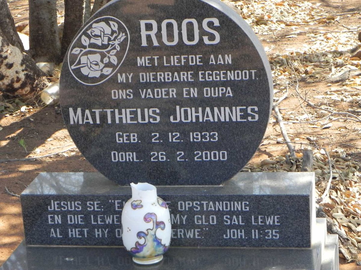 ROOS Mattheus Johannes 1933-2000