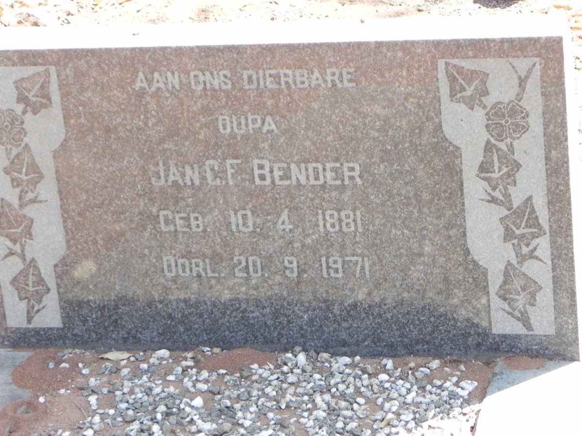 BENDER Jan G.F. 1881-1971
