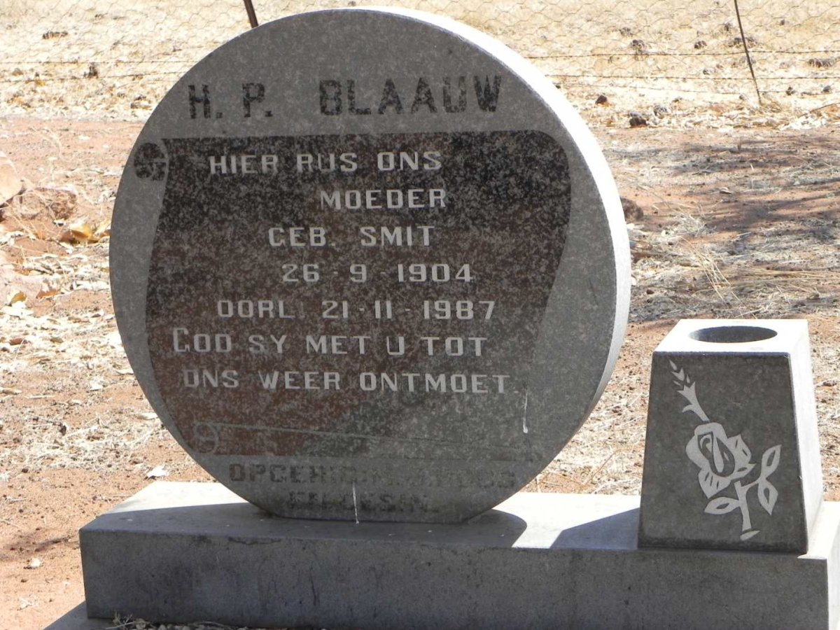 BLAAUW H.P. nee SMIT 1904-1987