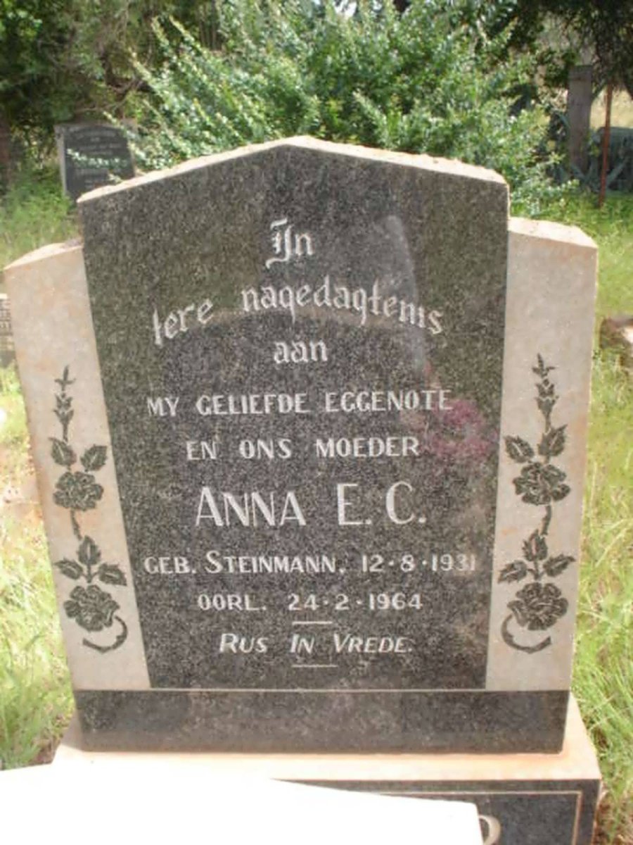 BARNARD Anna E.C. nee STEINMANN 1931-1964  