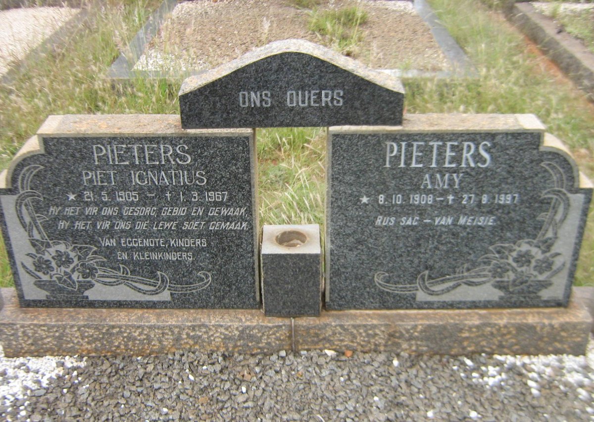 PIETERS Piet Ignatius 1905-1967 &amp; Amy 1908-1997