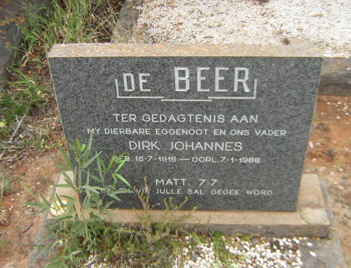 BEER Dirk Johannes, de 1916-1966