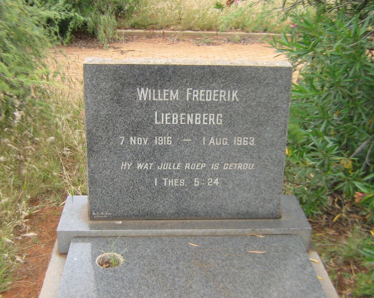 LIEBENBERG Willem Frederik 1916-1963