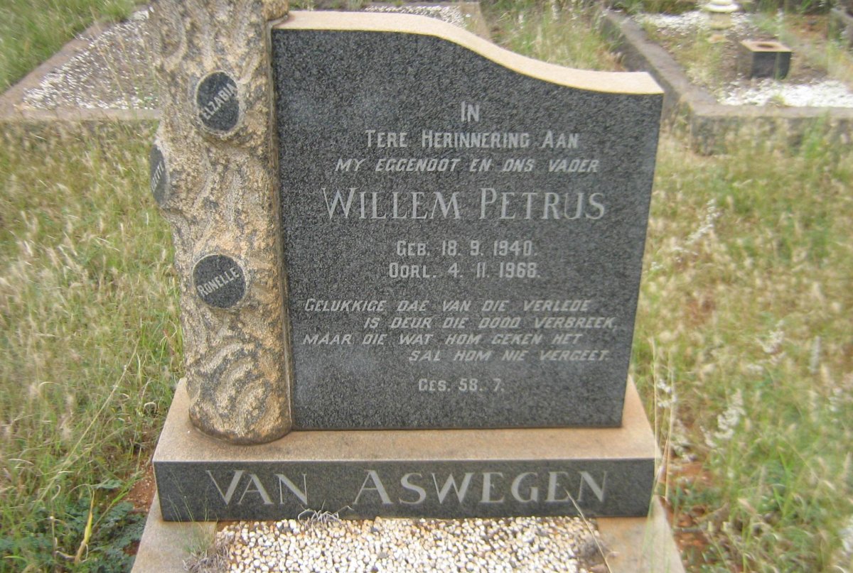 ASWEGEN Willem Petrus, van 1940-1968