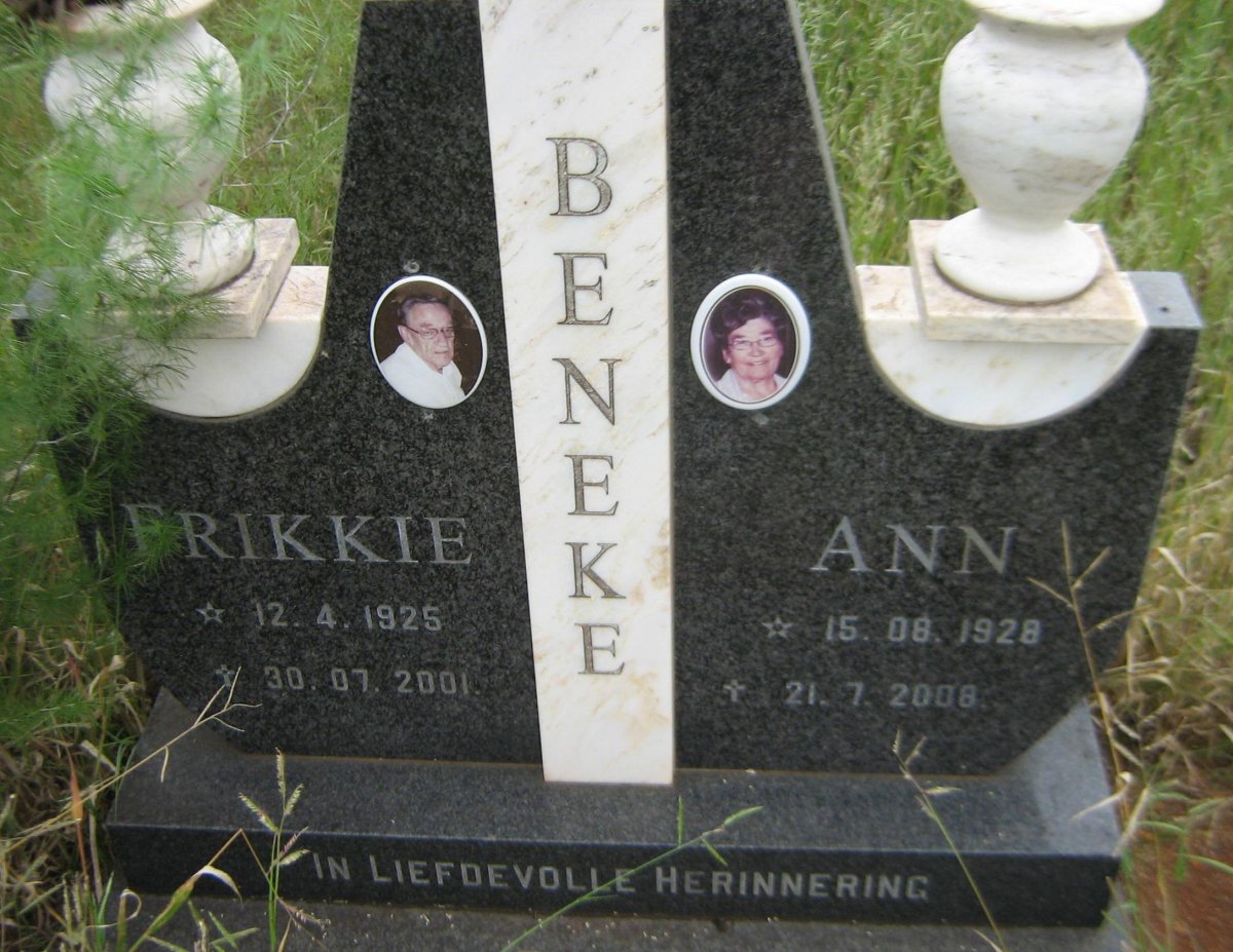 BENEKE Frikkie 1925-2001 &amp; Ann 1928-2008