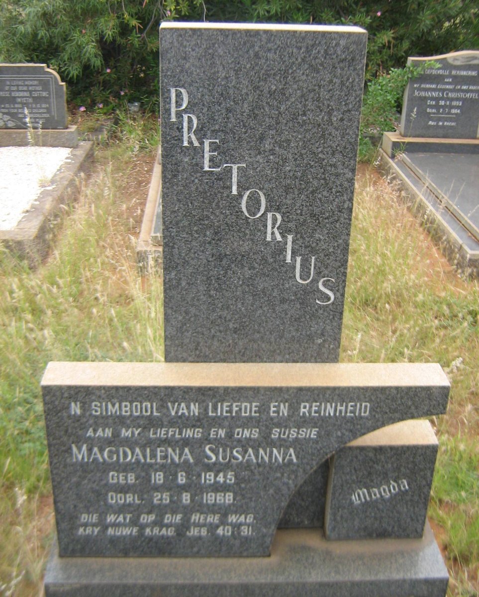 PRETORIUS Magdalena Susanna 1945-1968