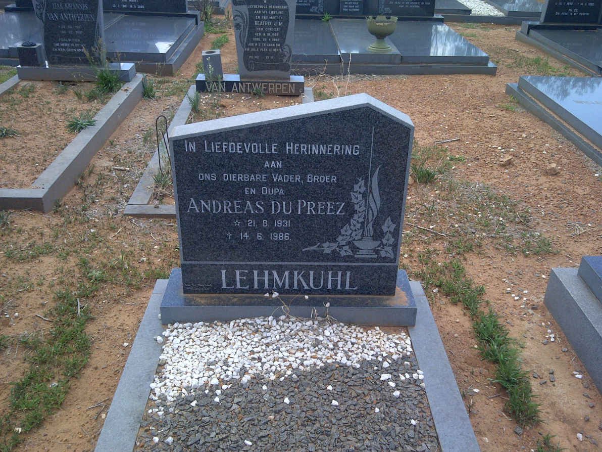 LEHMKUHL Andreas Du Preez 1931-1986