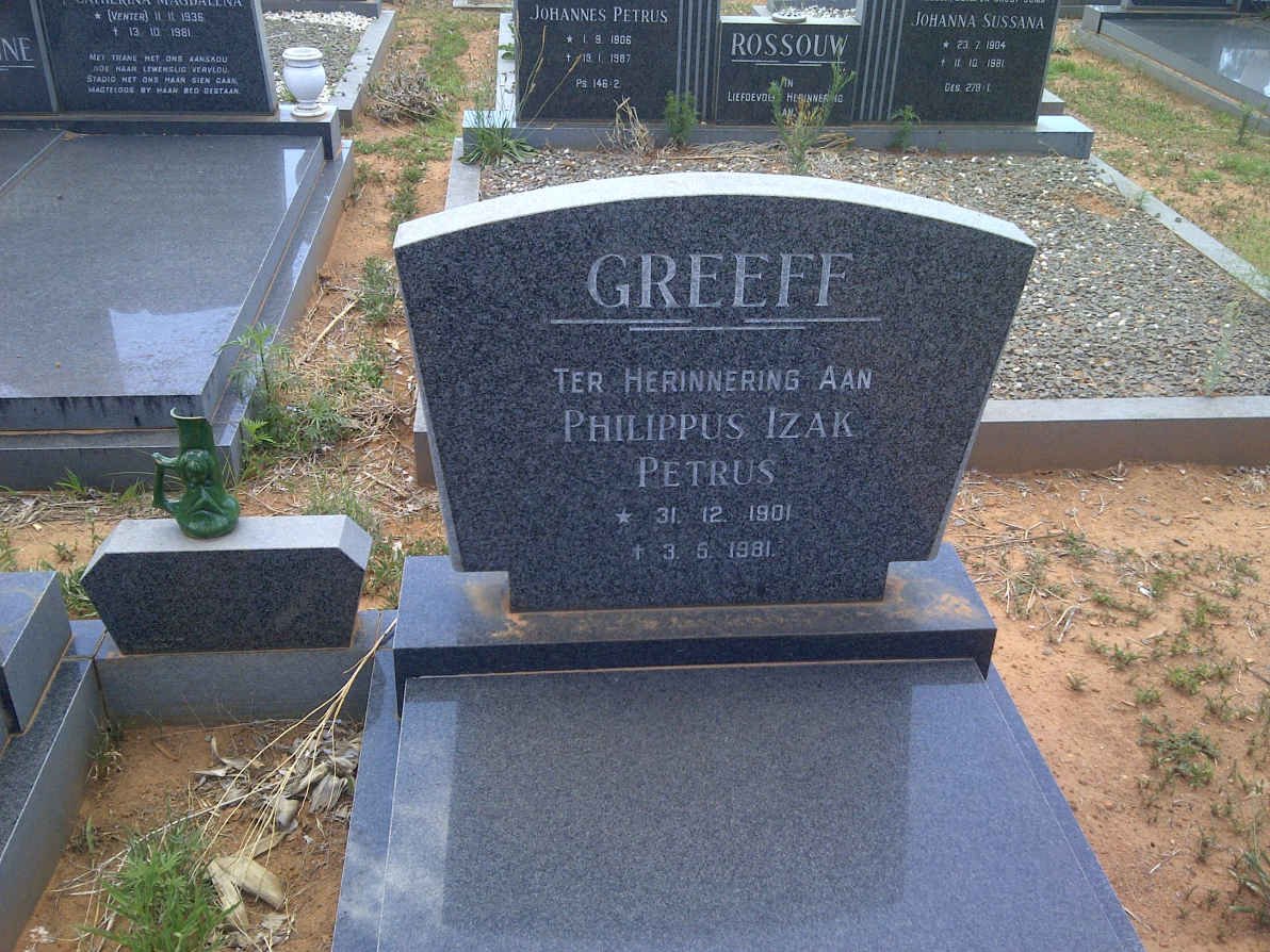 GREEFF Philippus Izak Petrus 1901-1981