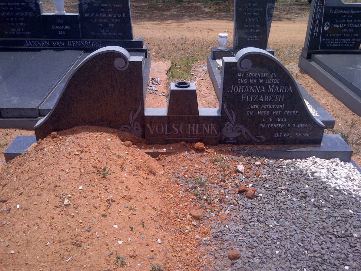 VOLSCHENK Johanna Maria Elizabeth nee POTGIETER 1933-1984