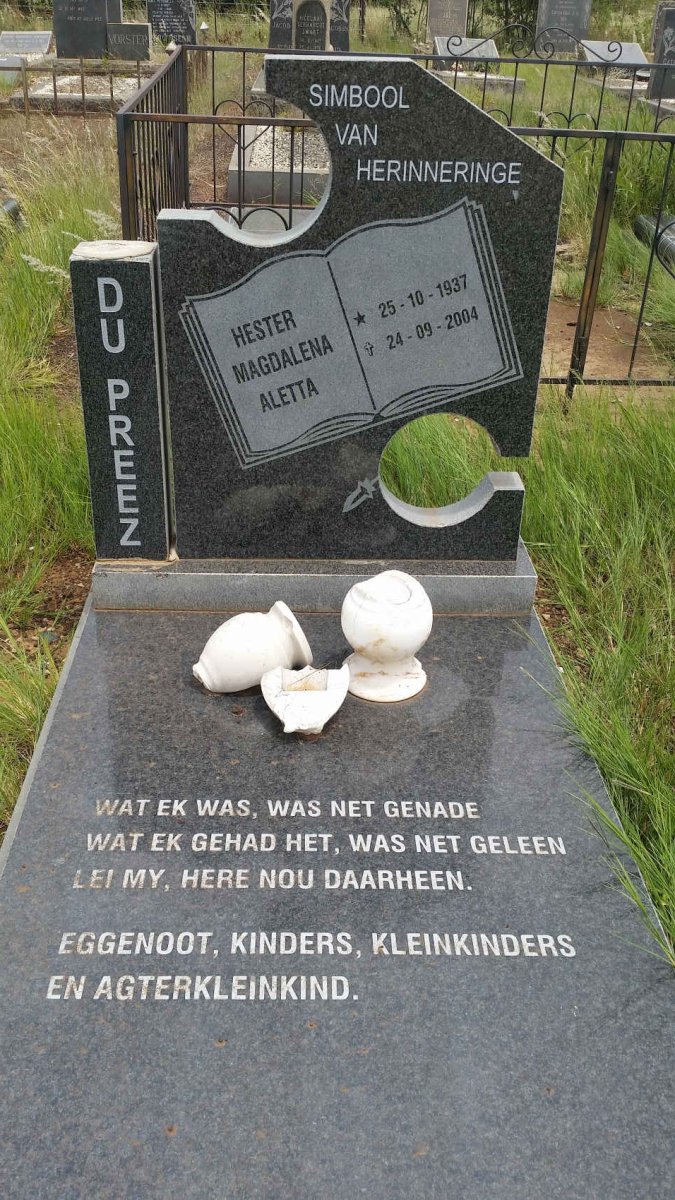 PREEZ Hester Magdalena Aletta, du 1937-2004