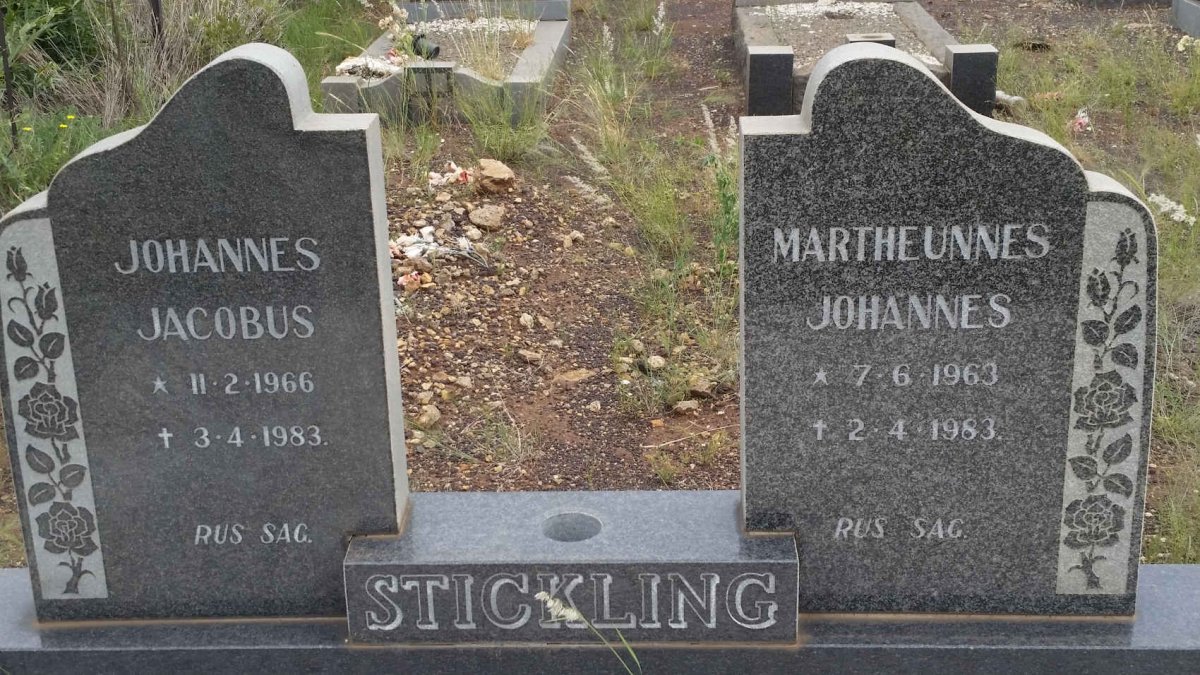 STICKLING Martheunnes Johannes 1963-1983 :: STICKLING Johannes Jacobus 1966-1983