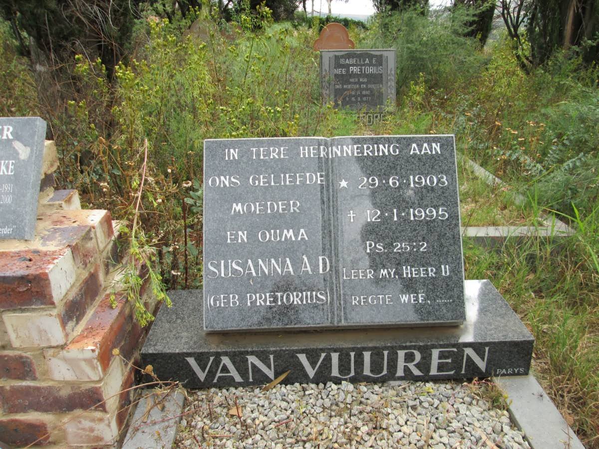 VUUREN Susanna A.D., van 1903-1995