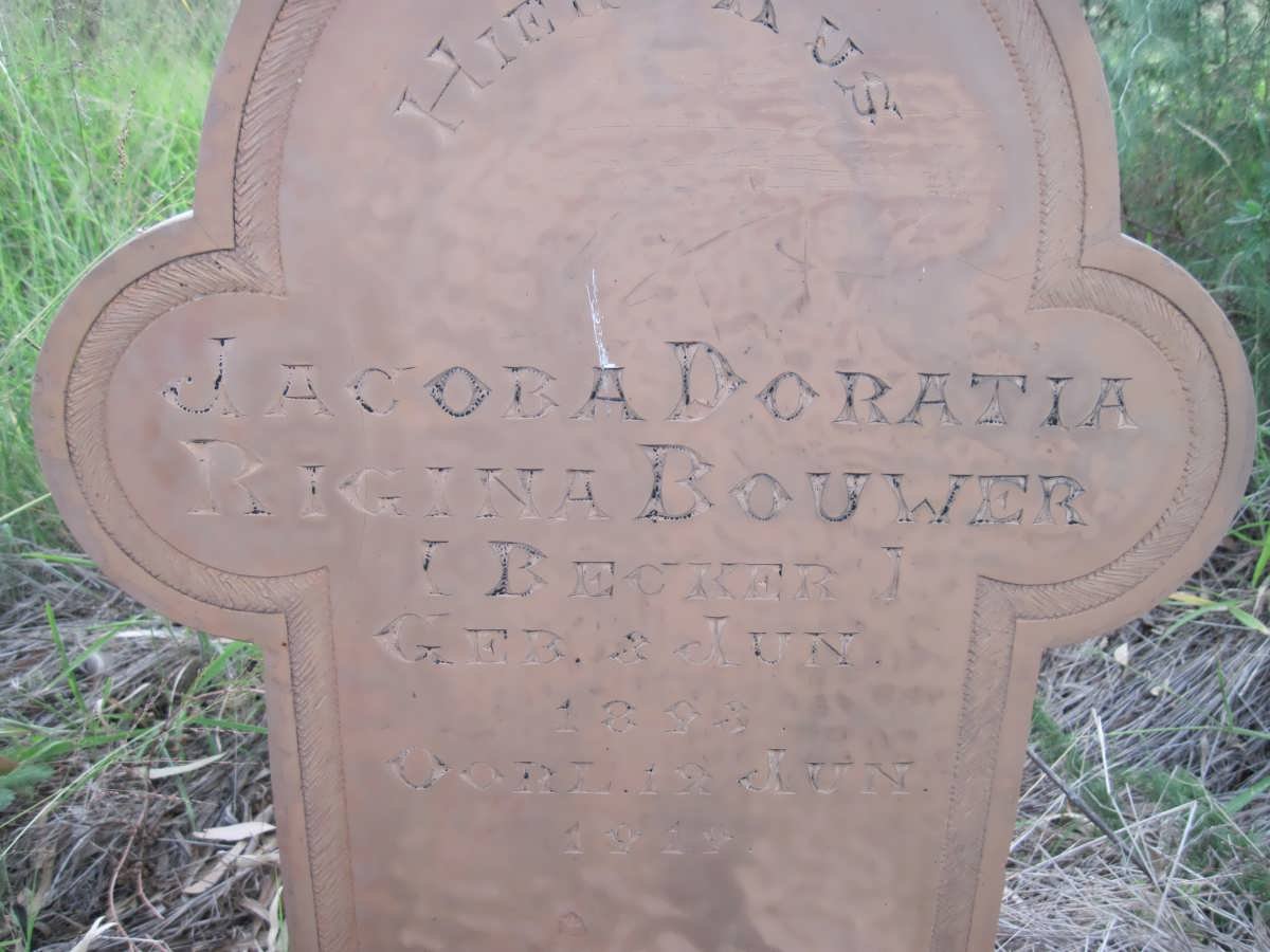BOUWER Jacoba Doratia Rigina nee BEKKER 18??-191?