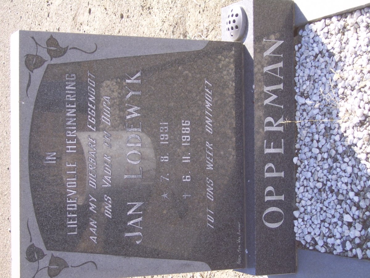 OPPERMAN Jan Lodewyk 1931-1986