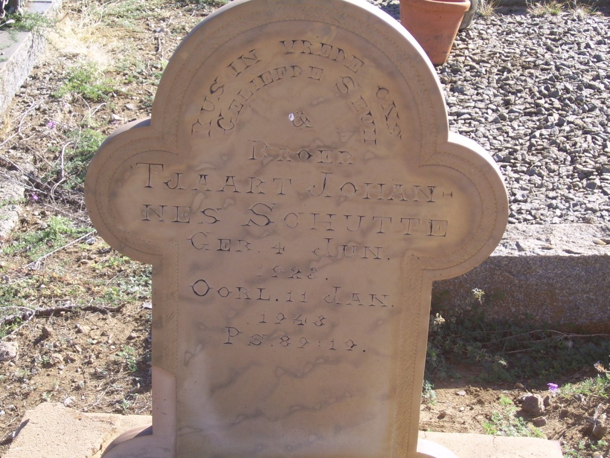 SCHUTTE Tjaart Johannes 1923-1943