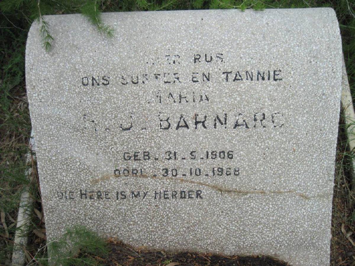 BARNARD Maria H.J. 1906-1968
