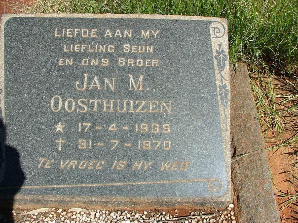 OOSTHUIZEN Jan M. 1939-1970