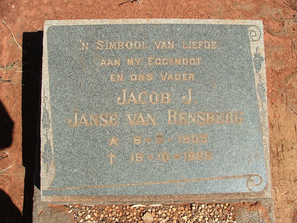 RENSBURG Jacob J., Janse van 1905-1968