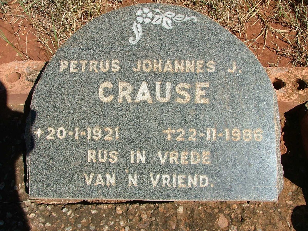 CRAUSE Petrus Johannes J. 1921-1986