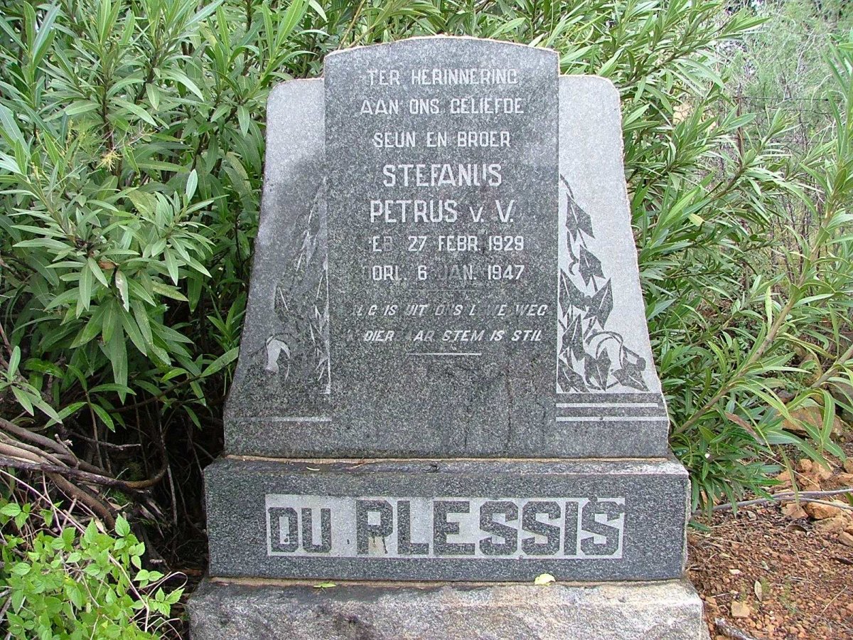 PLESSIS Stefanus Petrus v.V., du 1929-1947