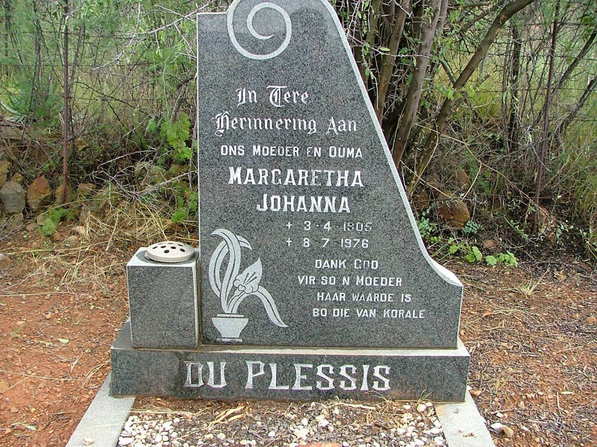 PLESSIS Margaretha Johanna,  du 1905-1976