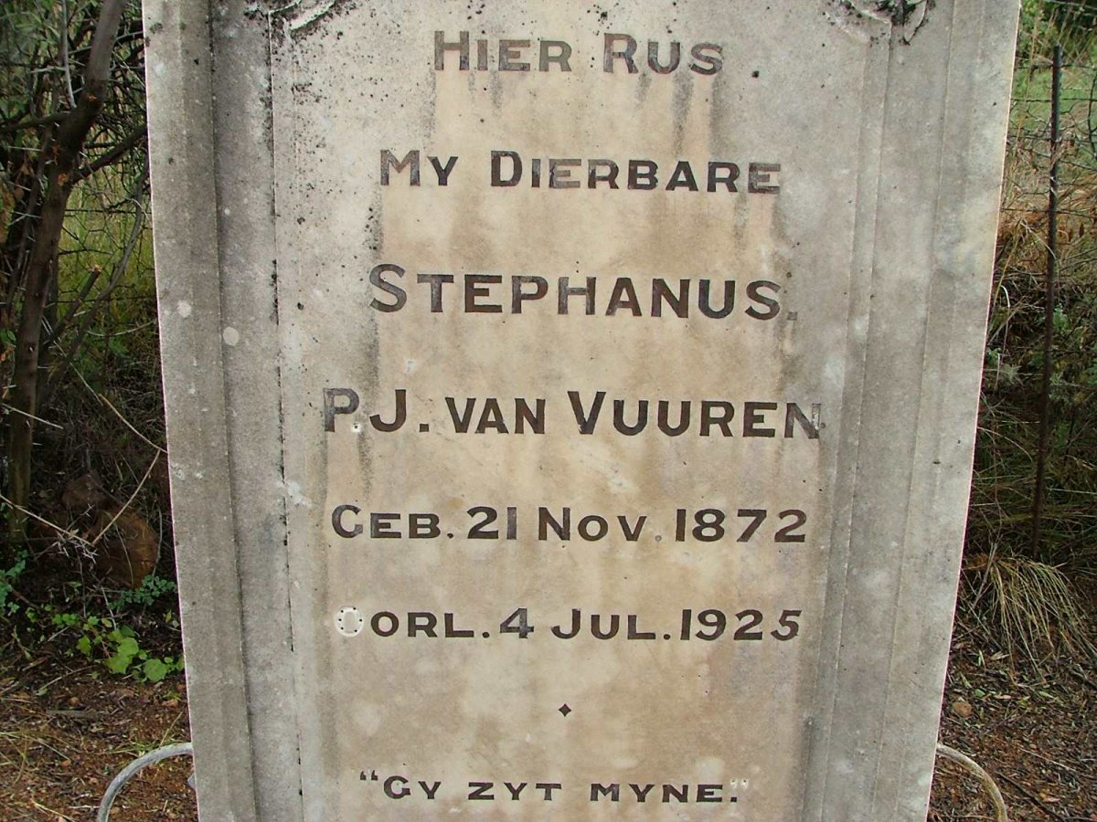 VUUREN Stephanus P.J.,  van 1872-1925