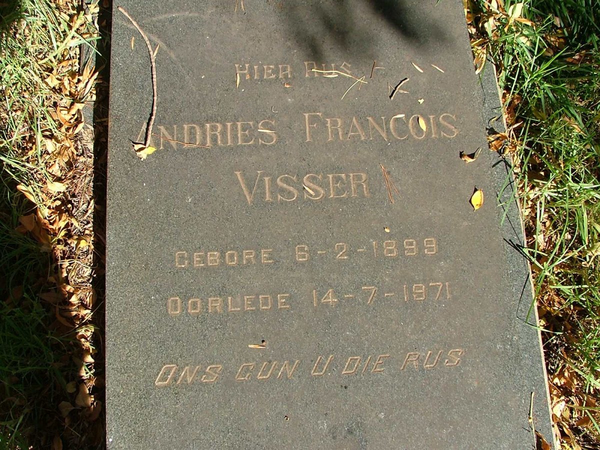 VISSER Andries Francois 1899-1971