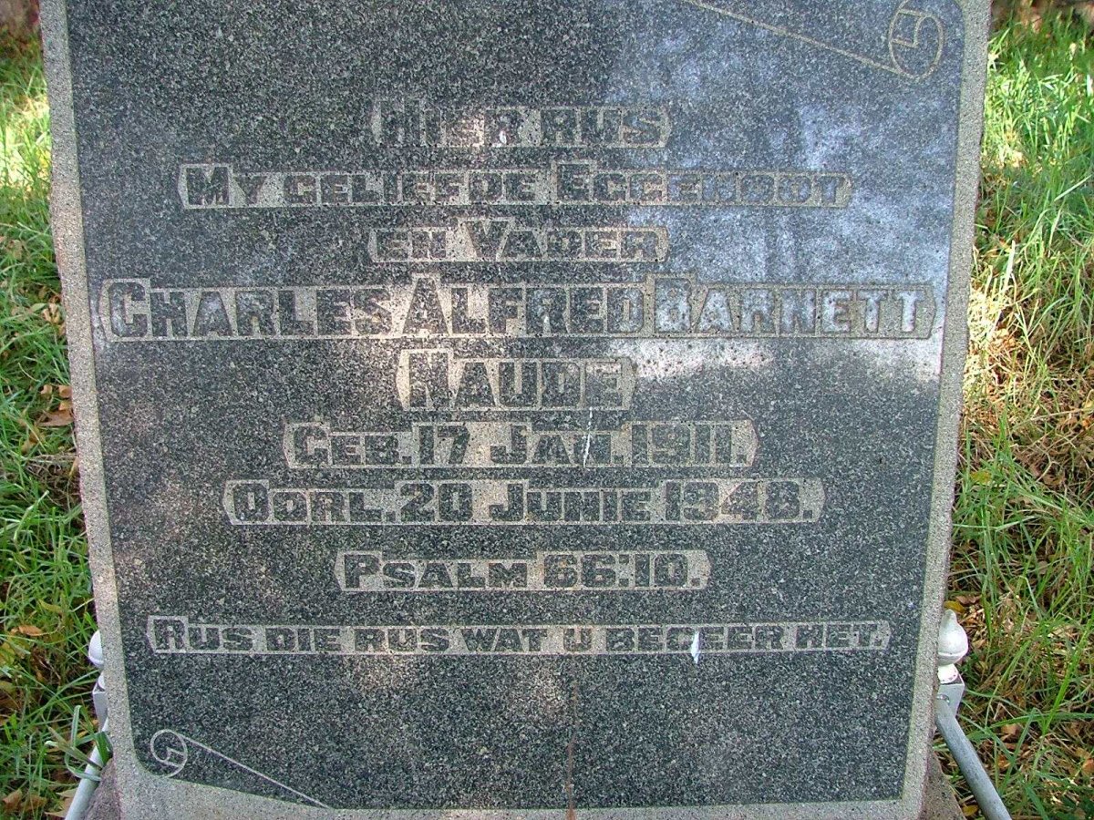 NAUDE Charles Alfred Barnett 1911-1948