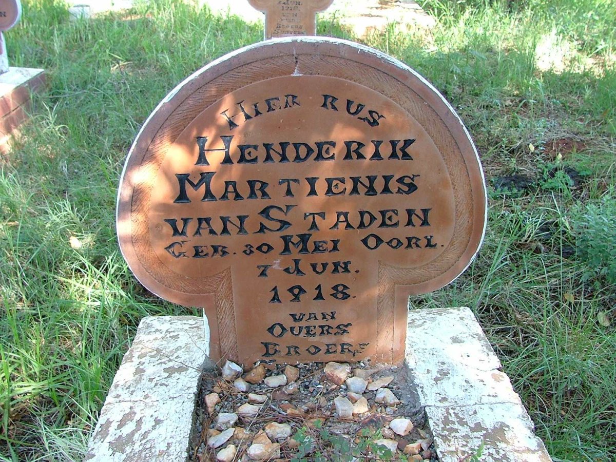 STADEN Hendrik Martienis, van 1918-1918
