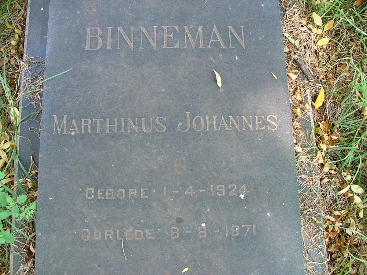 BINNEMAN Marthinus Johannes 1924-1971
