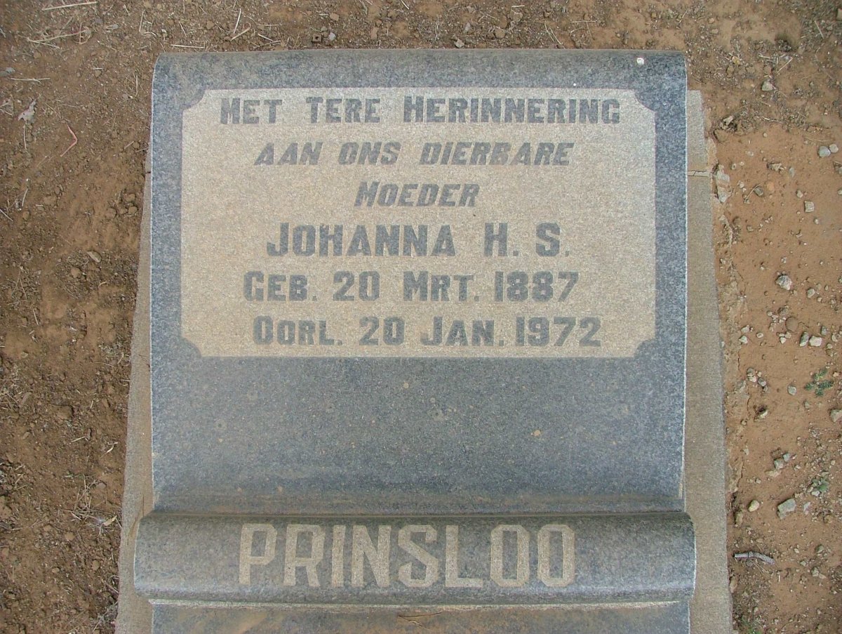 PRINSLOO Johanna H.S. 1887-1972