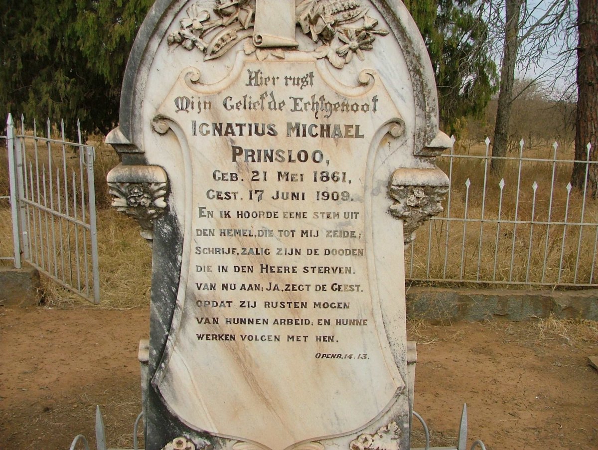PRINSLOO Ignatius Michael 1861-1909
