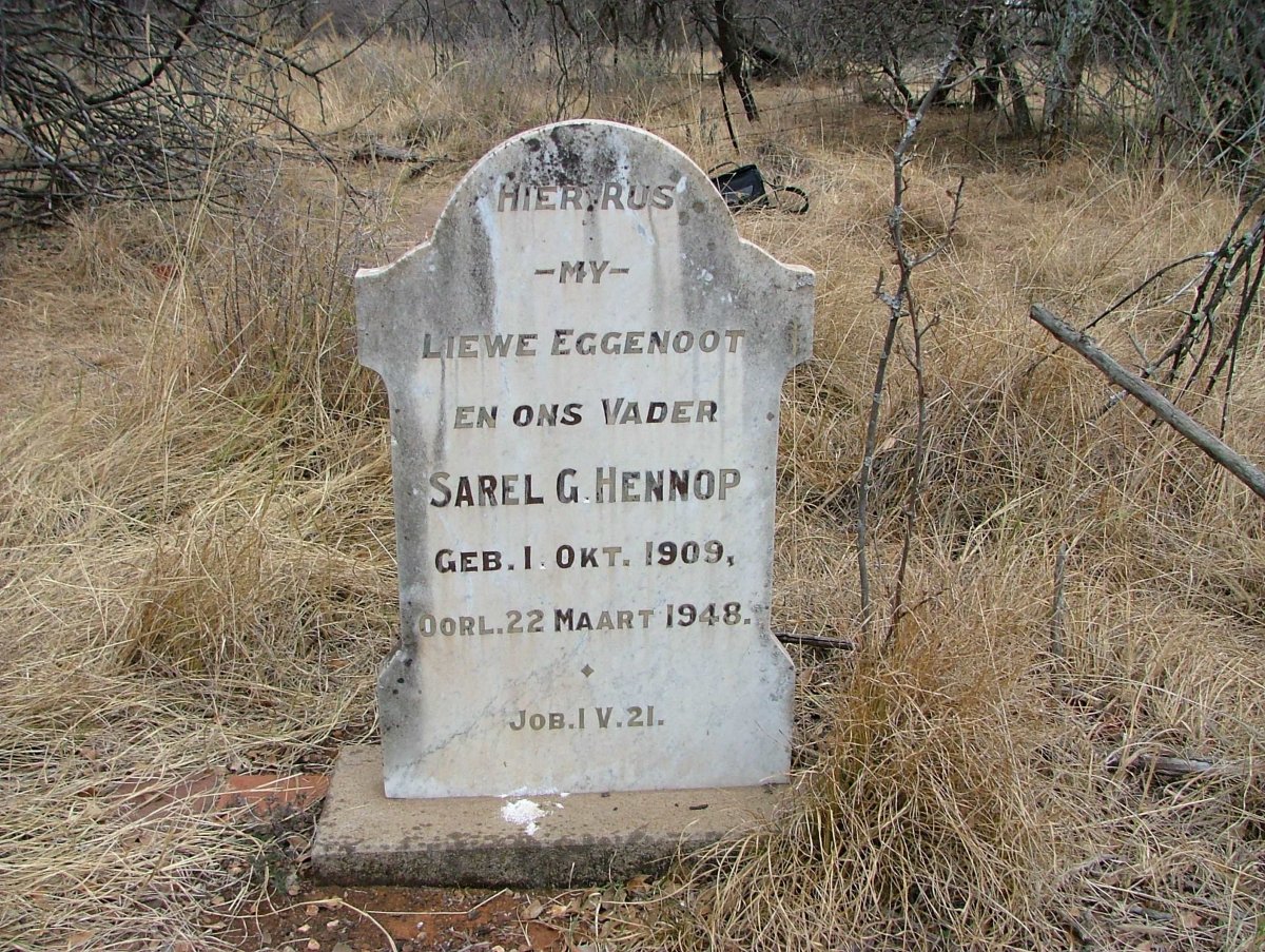 HENNOP Sarel G. 1909-1948