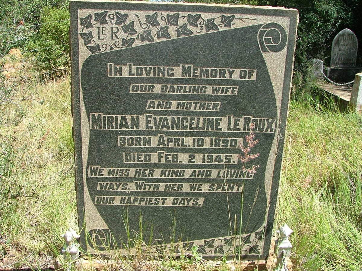 ROUX Mirian Evangeline, le 1890-1945