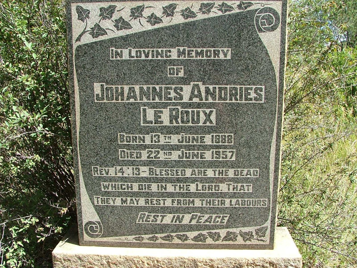 ROUX Johannes Andries, le 1888-1957