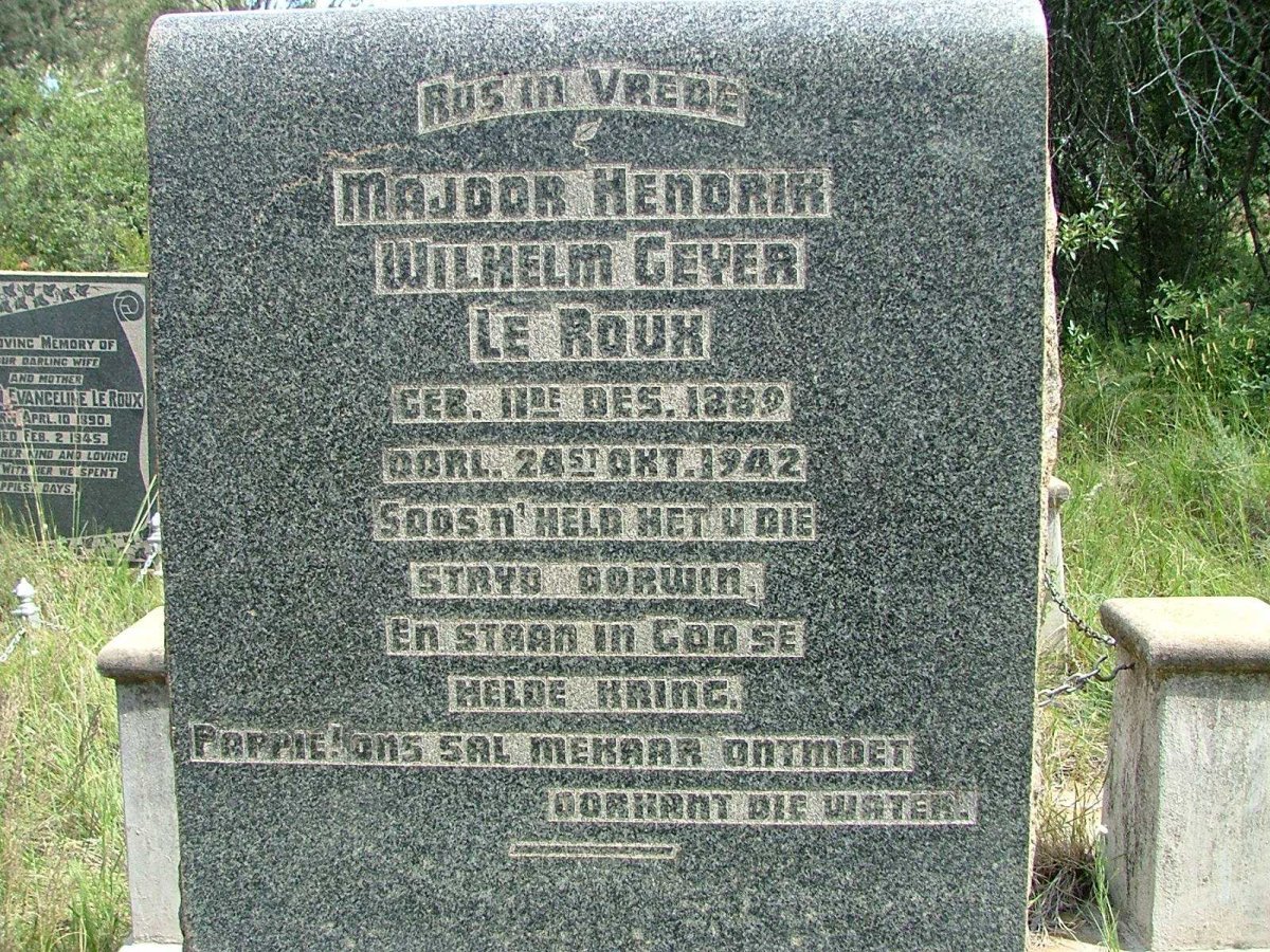 ROUX Hendrik Wilhelm Geyer, le 1889-1942