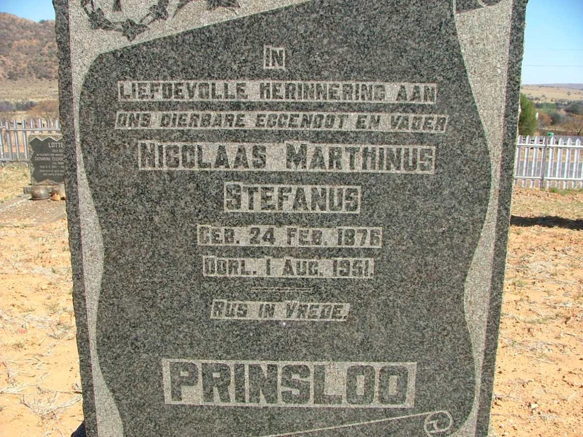 PRINSLOO Nicolaas Marthinus Stefanus 1876-1951