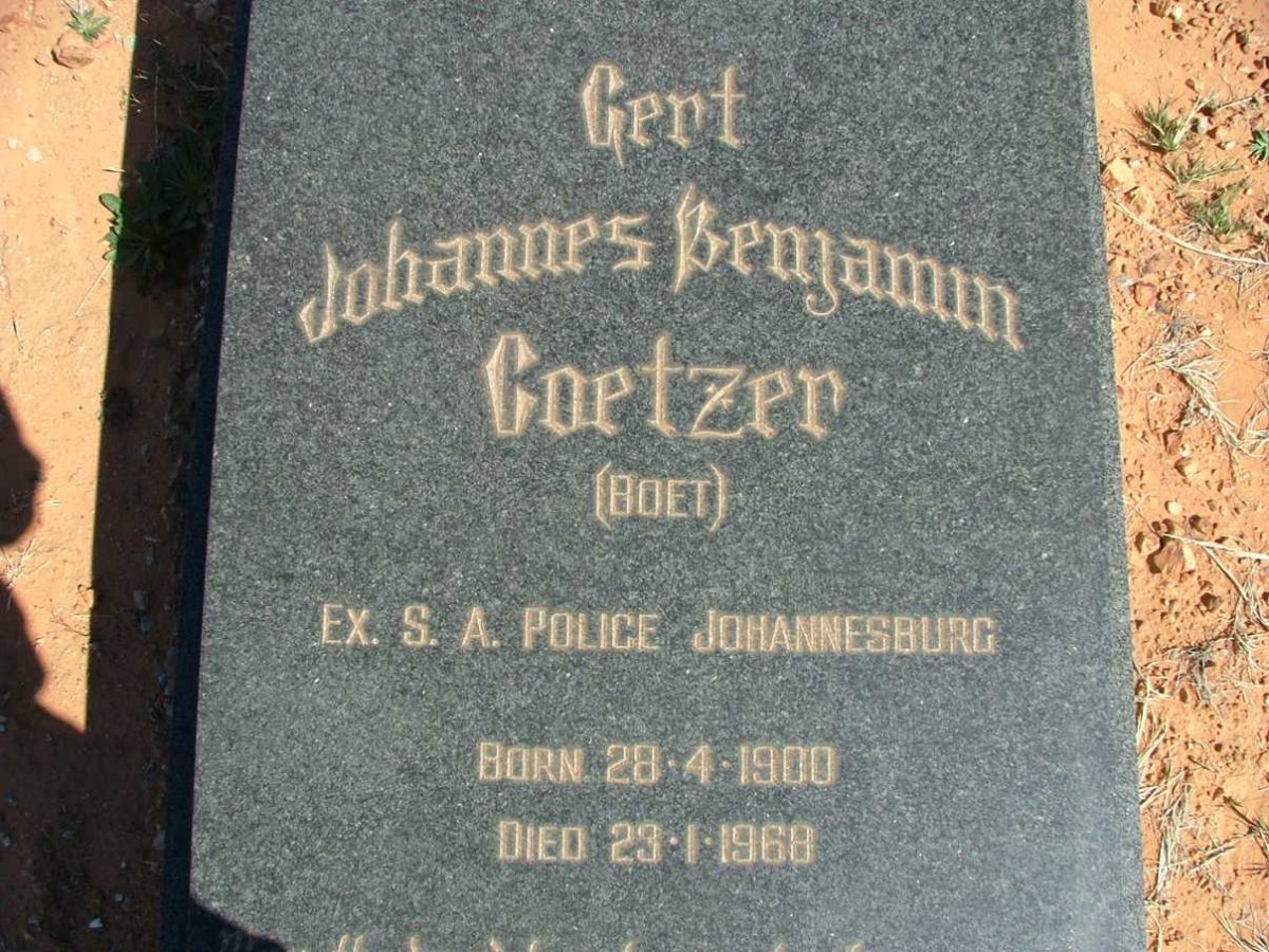 COETZER Johannes Benjamin 1900-1968
