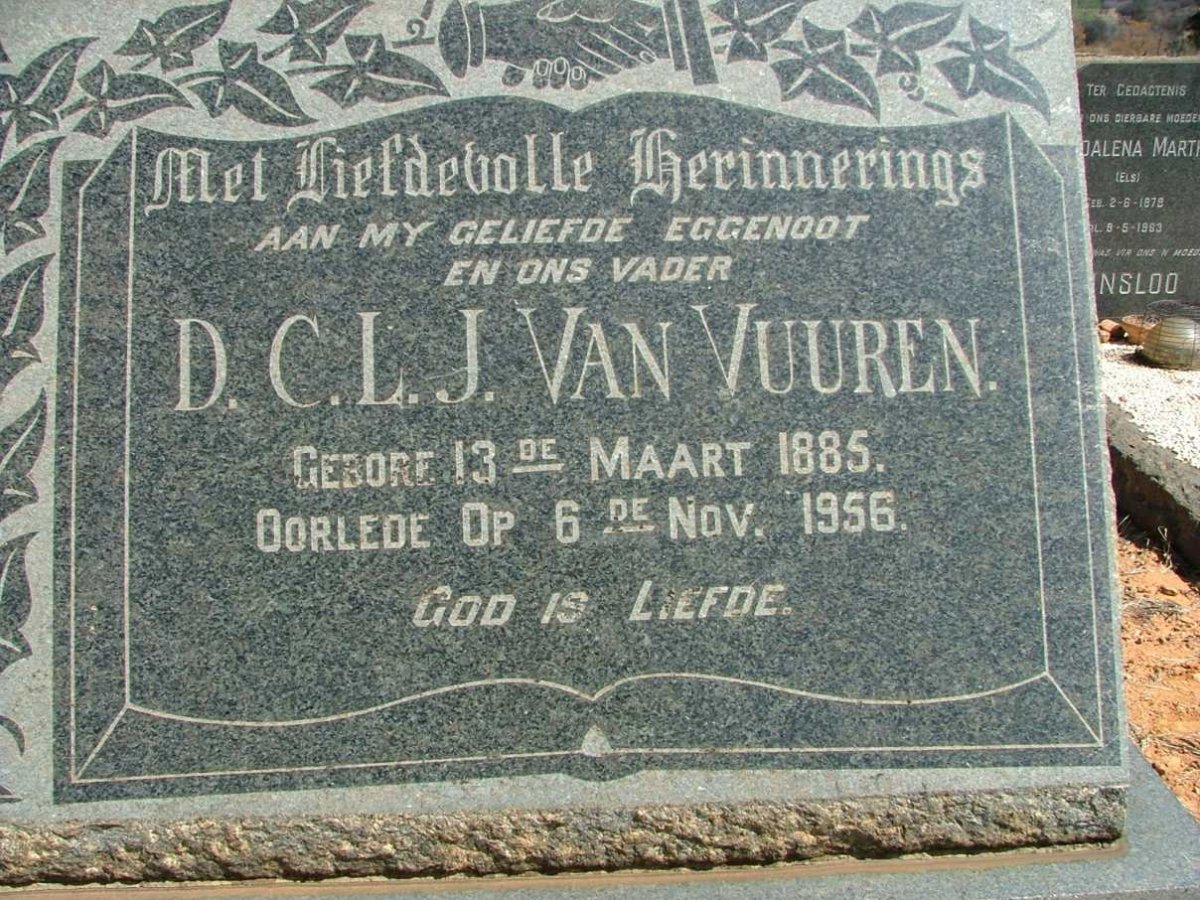 VUUREN D.C.L.J., van 1885-1956