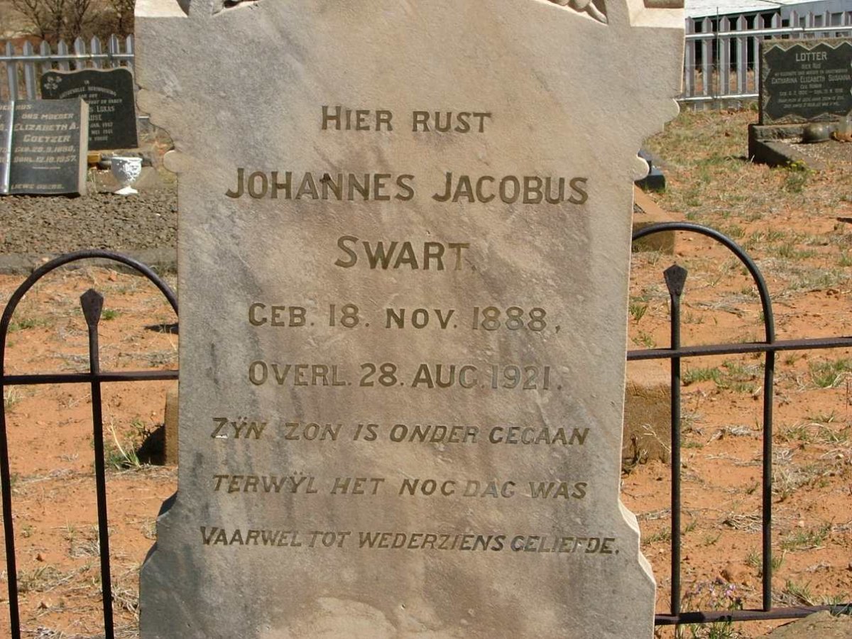 SWART Johannes Jacobus 1888-1921