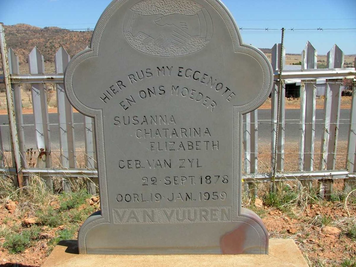VUUREN Susanna Chatarina Elizabeth, van nee VAN ZYL 1878-1959