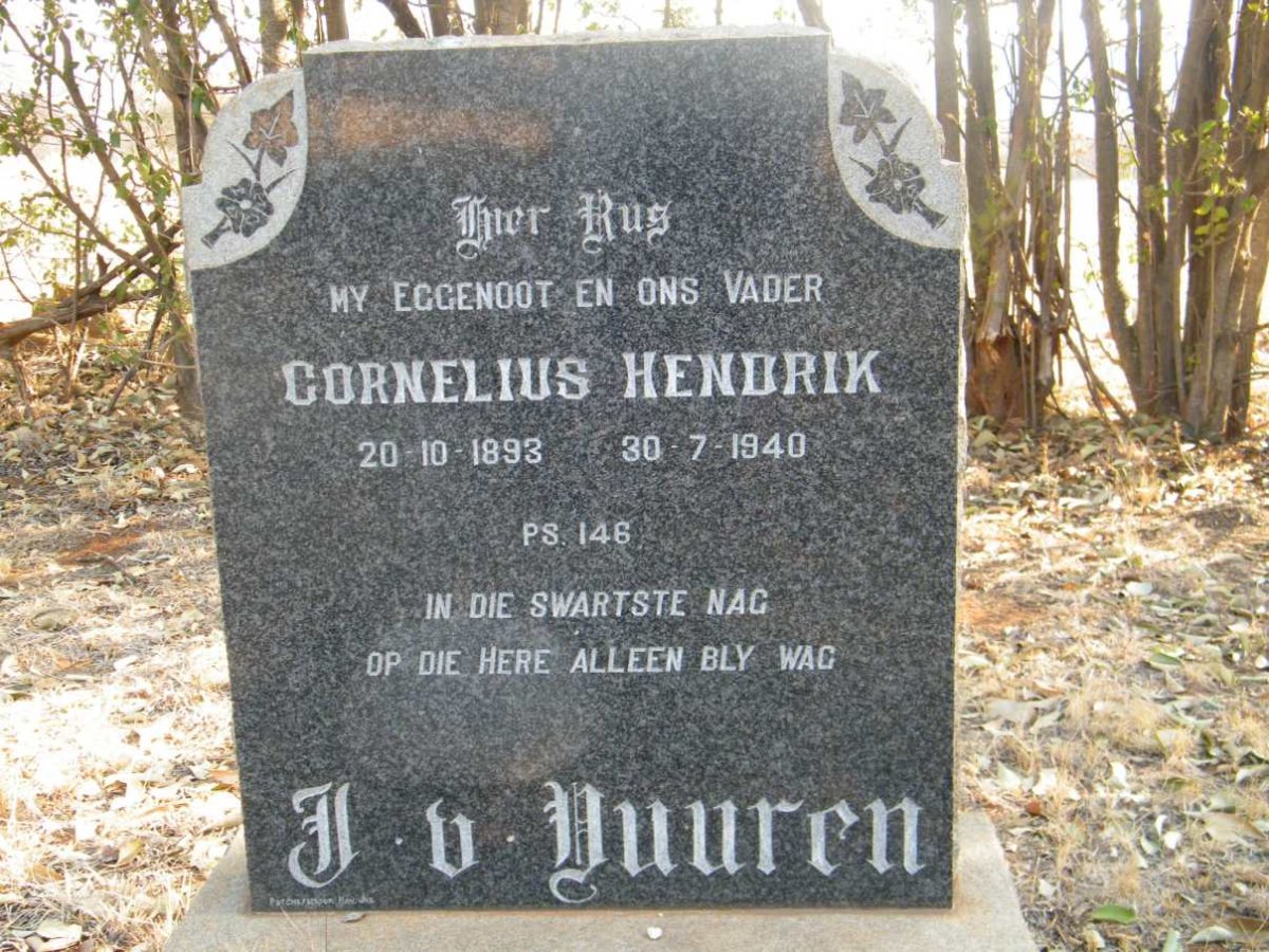 VUUREN Cornelius Hendrik, Jansen van 1893-1940