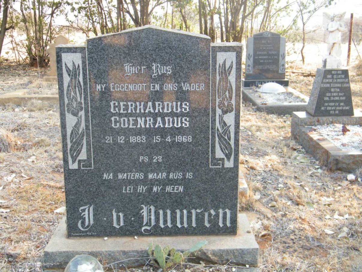 VUUREN Gerhardus Coenradus, J.v. 1883-1968