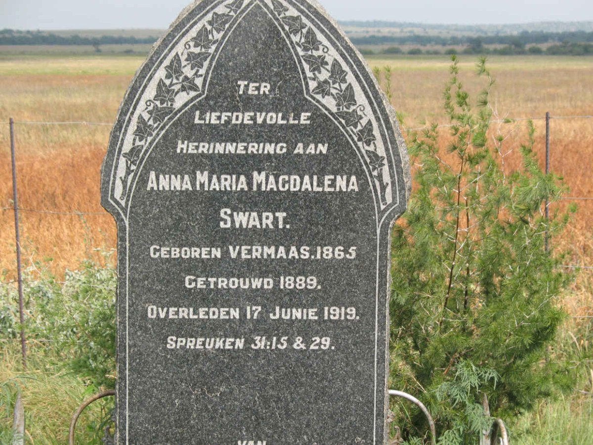 SWART Anna Maria Magdalena nee VERMAAS 1865-1919