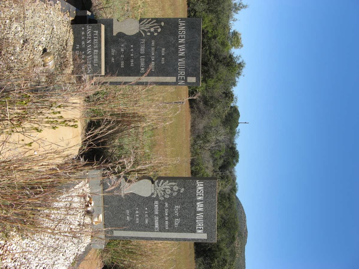VUUREN Petrus Lourens, Jansen van 1940-1966 :: JANSEN VAN VUUREN Hendrik Johannes 1946-1976