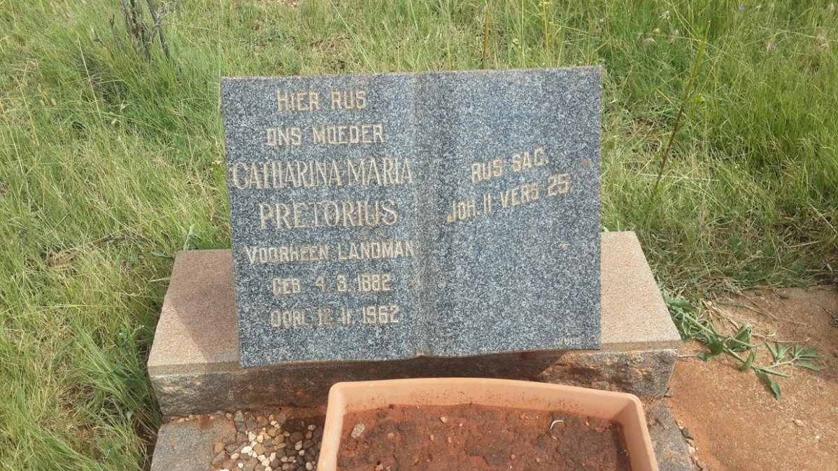 PRETORIUS Catharina Maria formerly LANDMAN 1882-1962