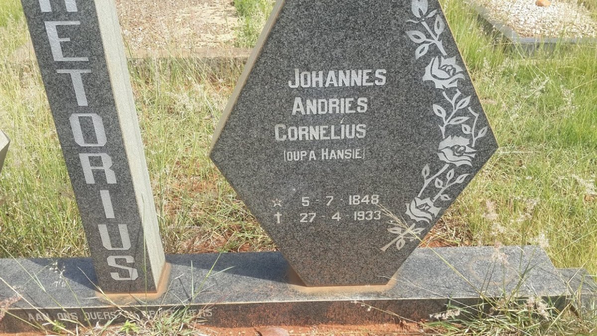 PRETORIUS Johannes Andries Cornelius 1848-1933