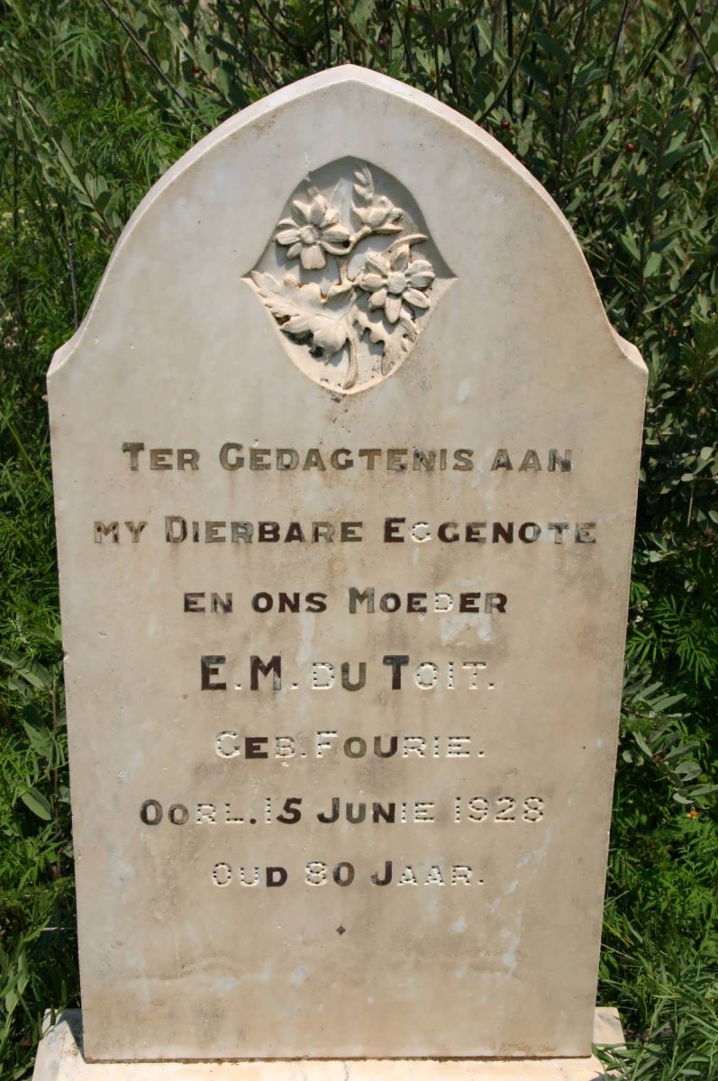 TOIT E.M., du nee FOURIE -1928