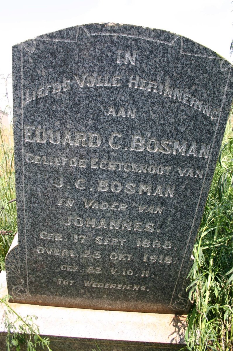 BOSMAN Eduard C. 1868-1918