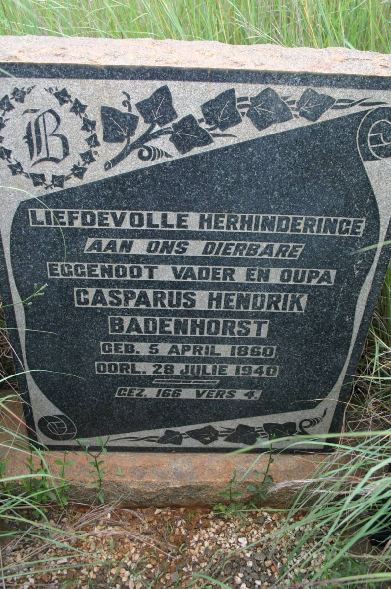 BADENHORST Casparus Hendrik 1860-1940